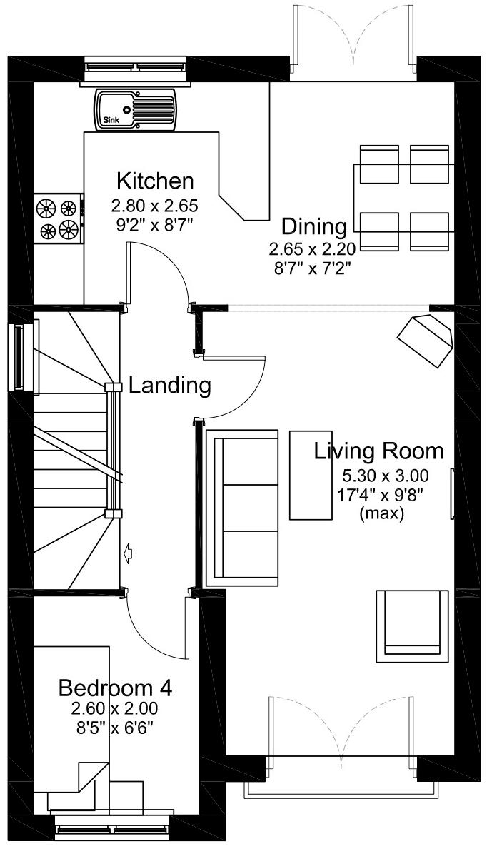 2 (8'7" x 7'2") 1 2 3 Total living area: 996 ft 2 Garage: 149 ft 2 Optional windows subject to development