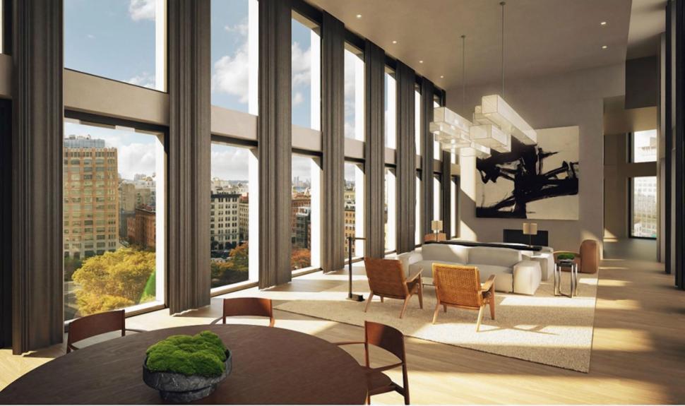 DOUGLAS ELLIMAN The penthouse at 11 North Moore St. has 20-foot ceilings Duker bought the apartment for $30.55 million in 2009 after the former commercial building was converted to condos.