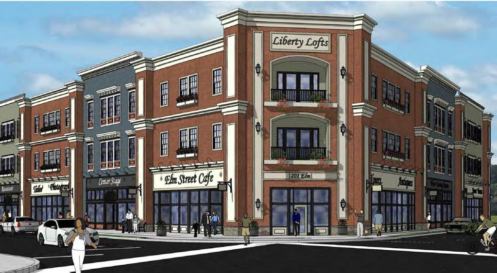 NW Corner Liberty & Elm New Construction - three story mixed use development with 24 two bedroom units,