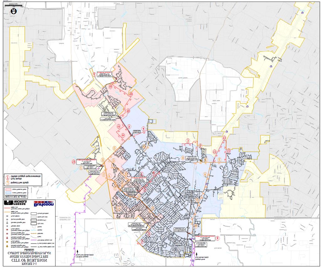 EXHIBIT D WATER CAPITAL IMPROVEMENTS PLAN NOTE: Larger maps are