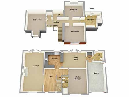 1,825 sq ft (approx) Lounge: 4305 x 4843 [14-2 x 15-11 ] Master Bedroom: 4970 x 3509 [16-4 x