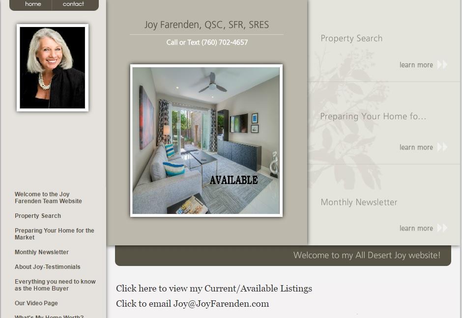 www.alldesertjoy.com A great destination for Real Estate News in the Coachella Valley.