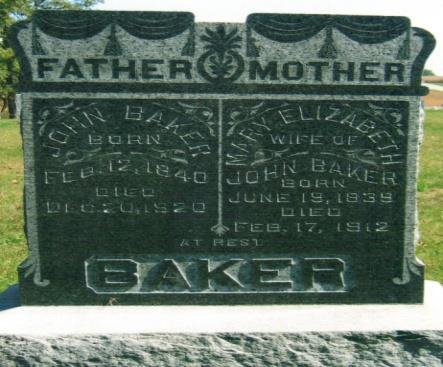 15 N BAKER, JOHN BAKER, MARY ELIZABETH