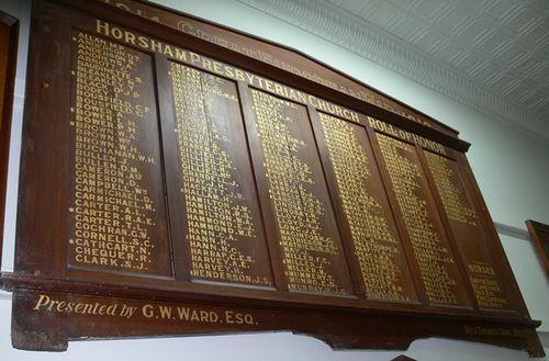 R. A. E. Carter & his brother T. L. Carter are both remembered on the Horsham Presbyterian Church Roll of Honour, located at Horsham Historical Society, 33 Pynsent Street, Horsham, Victoria.