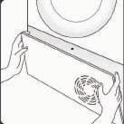 6. PUERTA Y FILTRO Tire de la palanca para abrir la puerta. Para poner la secadora en marcha nuevamente, cierre la puerta y presione. Para limpiar el filtro del condensador ATENCIÓN!