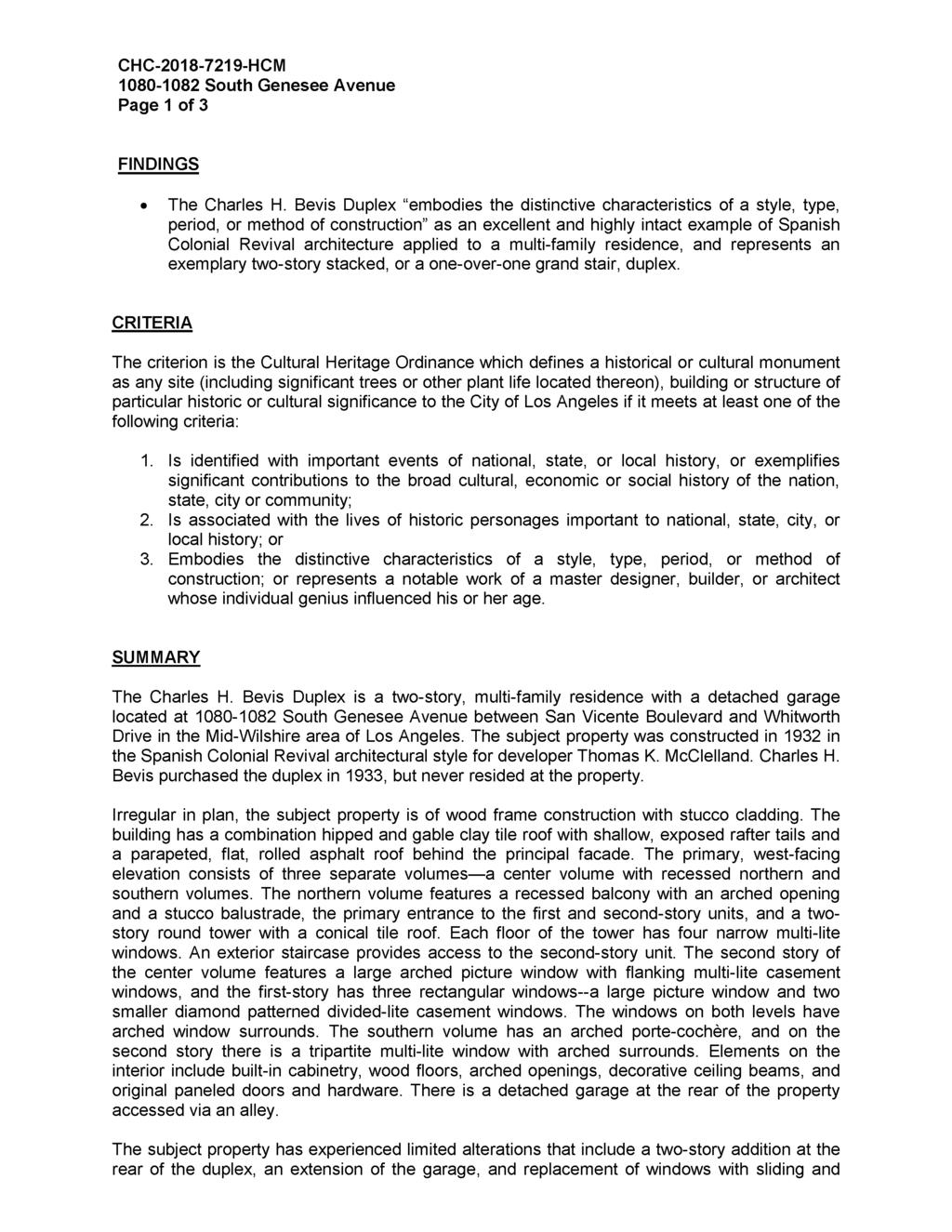 Page 1 of 3 FINDINGS The Charles H.