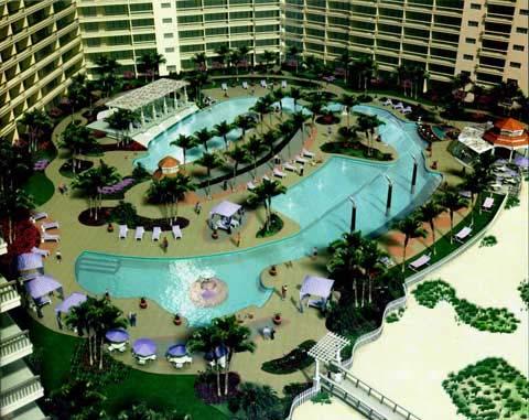 SHORES OF PANAMA Pre-Construction FEATURES Over 15,000 sqaure feet of lagoon pools including water features Indoor pool, spa, sauna & steam room BBQ area Two tiki bars