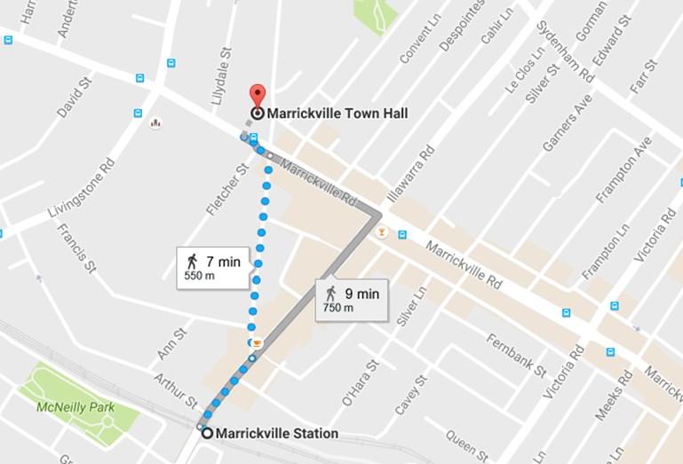 Page 5 M a r r i c k v i l l e f i l m s c r e e n i n g Train Getting there Marrickville Town Hall is a 7 minute walk from Marrickville Train Station.