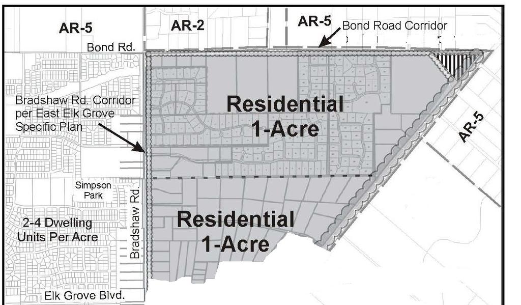 North Area No density changes (1-acre lot minimum) Berm requirement along