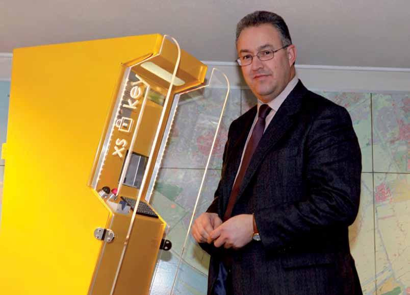 Rotterdam mayor Ahmed Aboutaleb was the first to use the port access terminal, designed by