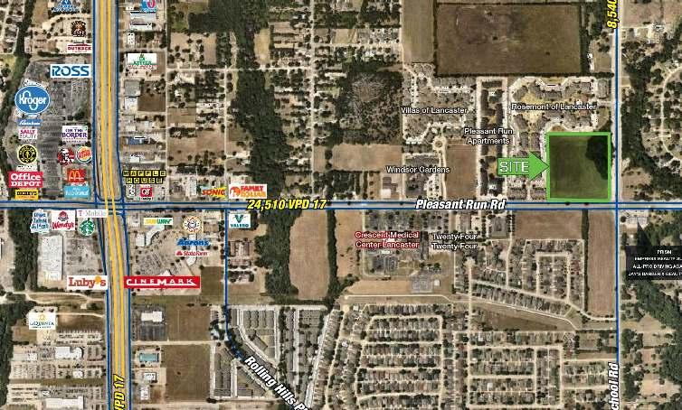 FOR SALE 2001 N HOUSTON SCHOOL RD NWC N HOUSTON SCHOOL RD & PLEASANT RUN RD, LANCASTER, TX 75134 PROPERTY INFO + Excellent retail/ofice corner + Good residential density + Good trafic counts + Site