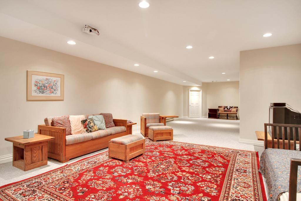 Finished Basement Recreation Room 46 X 17: Enjoy this third level of living, richly