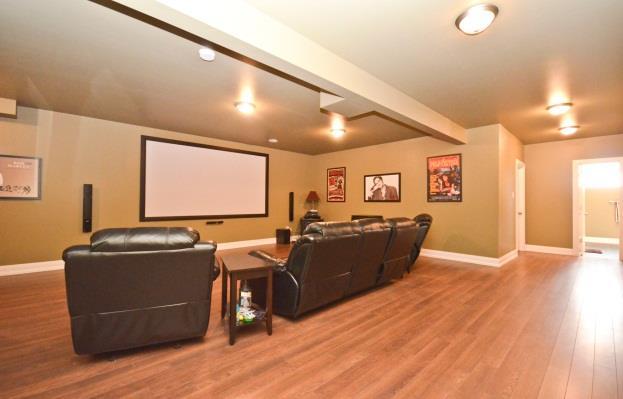 Lower Level The home theatre room is perfect for entertaining and enjoying your favourite movies with a 160 screen home theater