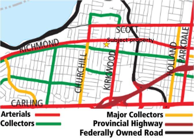 15 Figure 15: Road Network, Schedule E of Official Plan The subject property is ideally situated with respect to proximity to transit.