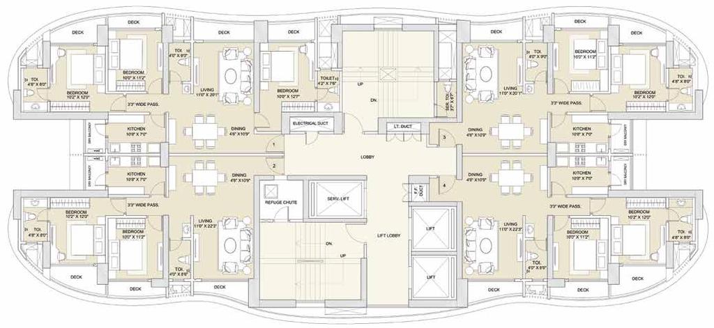 SUNTECKCITY AVENUE-1 SUNTECKCITY AVENUE-1 7TH, 14TH, 21ST & 28TH FLOORS WING A, B & C TYPICAL FLOOR PLAN REFUGE FLOOR PLAN Disclaimer: All rights reserved.