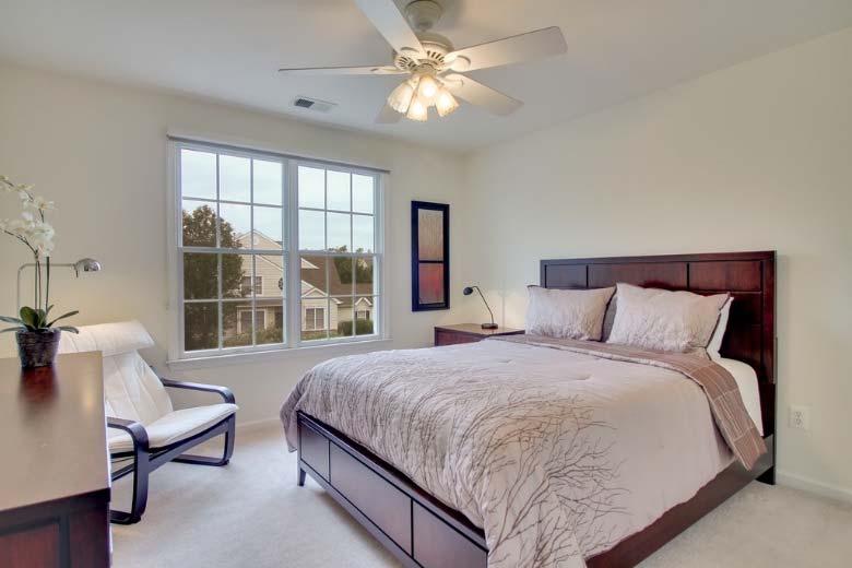rooms with ample closet space and a guest bath show the