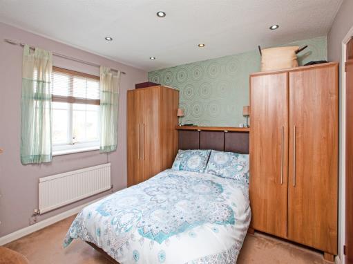 Range of bedroom furniture being left by the seller includes his and hers wardrobes, radiator, LED ceiling lights door to En-Suite Shower Room Double glazed window, shower cubical, heated towel rail,