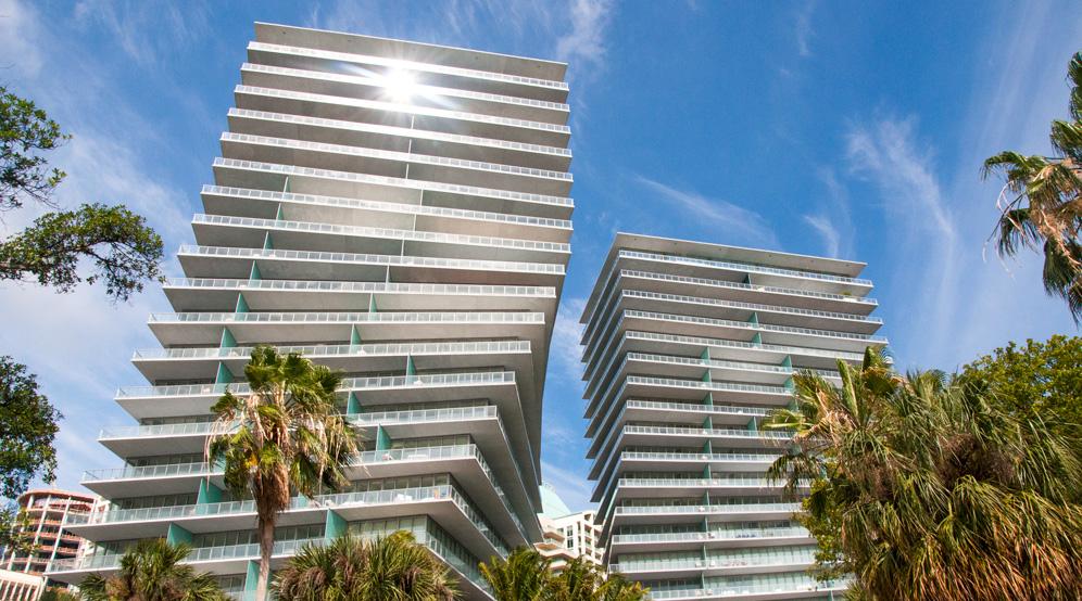 GROVE AT GRAND BAY Miami FL Terra Grove Communities LLC BIG/NBWW Geotechnical The former Grand Bay Hotel site was replaced by two 21-story luxury residential towers and a three-level podium in