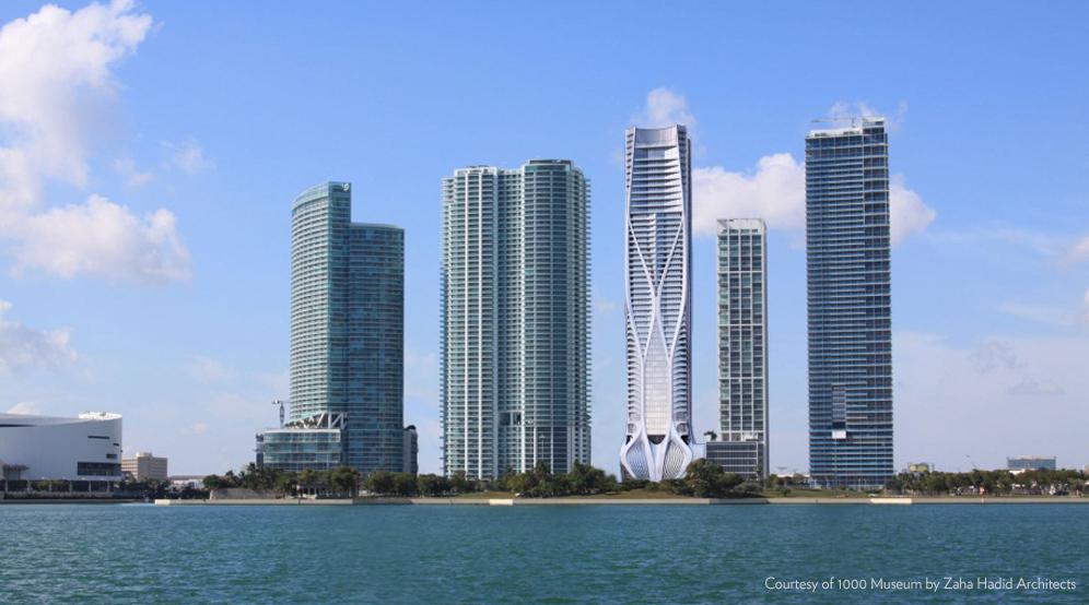 1000 MUSEUM Miami FL 1000 Biscayne Tower LLC Zaha Hadid Architects Geotechnical Environmental 1000 Museum will be the first high-rise building in the Western Hemisphere designed by Pritzker Award