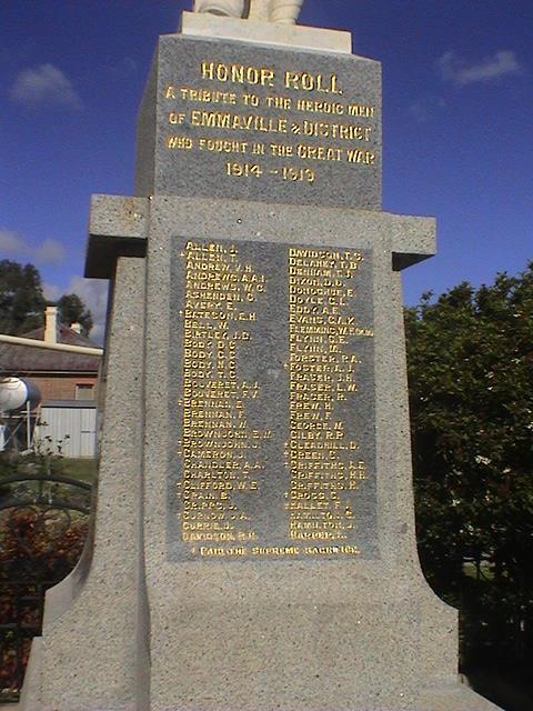 Emmaville War Memorial Cenotaph