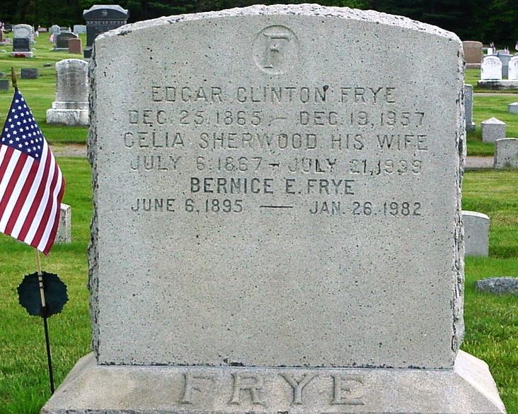 Frye Ham Edgar Clinton, Dec. 25, 1865-Dec. 19, 1957.