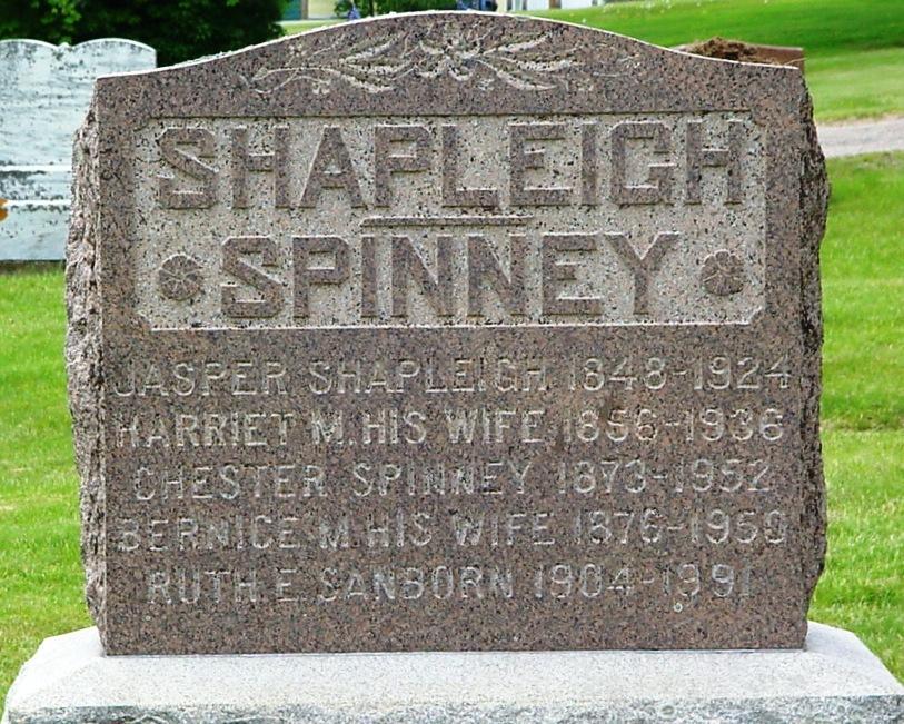 Shapleigh, Spinney, Sanborn Shapleigh, Jasper, 1848-1924.