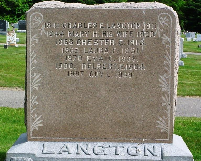 Langton (Continued) Charles E., 1841-1911. Mary H., w.