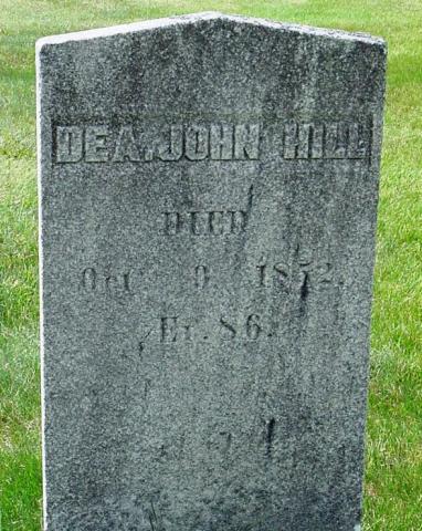 Eunice, w. Deacon John Hill, d.