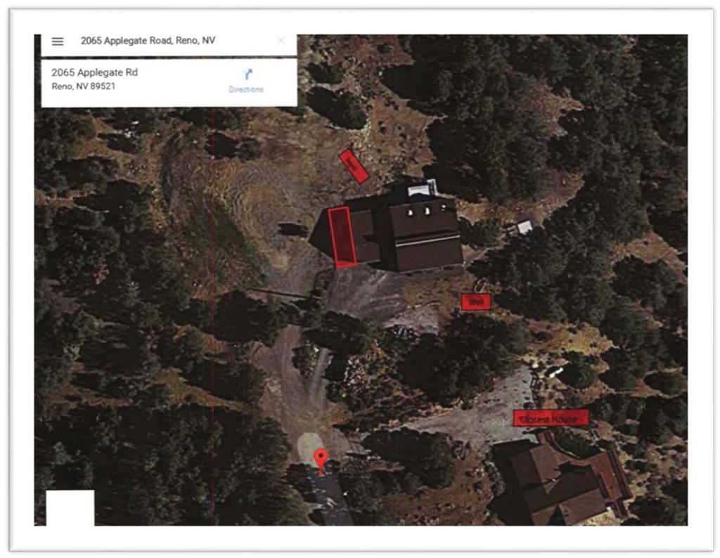 Septic Well Location of proposed new structure Closest Neighbor Street access Figure 3: Site aerial 3. Compliance with the Storey County Code - Section 17.40 Estate Zone 3.