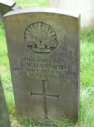 Photo of Driver A. Wadsworth s Commonwealth War Graves Commission Headstone in St.