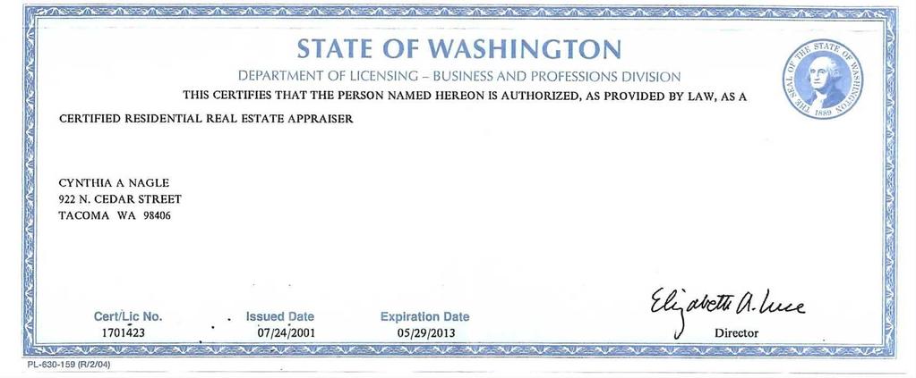 Appraiser License