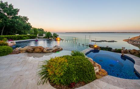 This 11,500 square-foot, six bedroom home has lake views from almost every room,