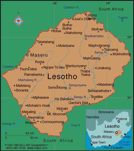 Location The Size of Lesotho