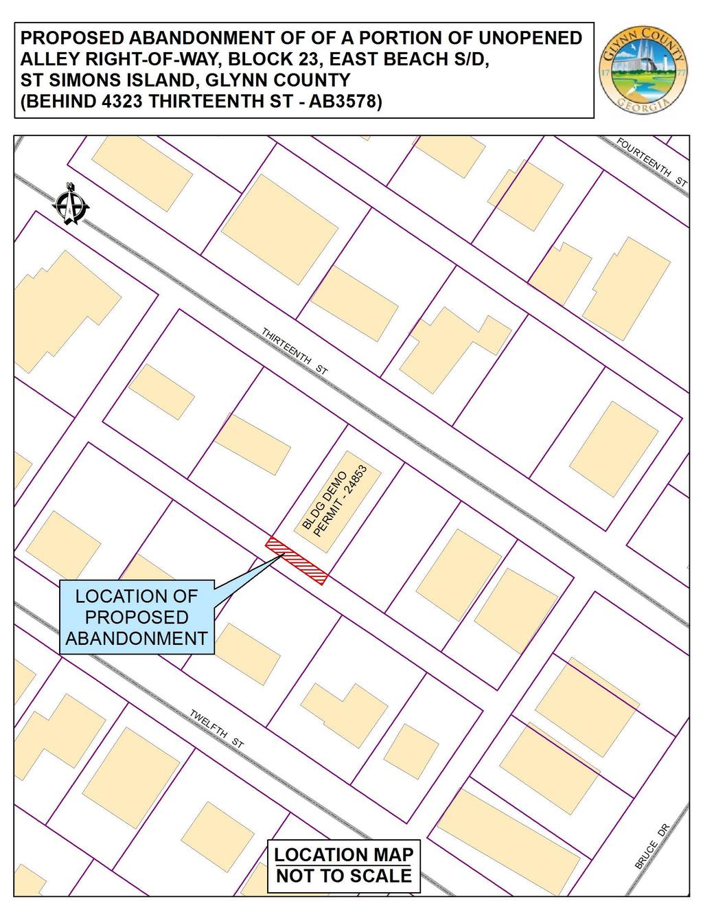 f PROPOSED ABANDONMENT OF OF A PORTION OF UNOPENED ALLEY RIGHT-OF-WAY, BLOCK 23, EAST BEACH