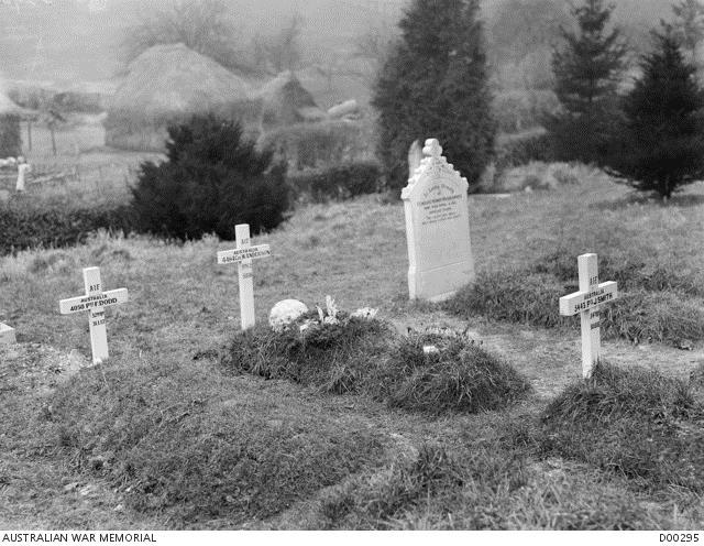 Original Grave Markers Barford St. Martin Church Cemetery Graves of Australian soldiers in the cemetery at Barford St.