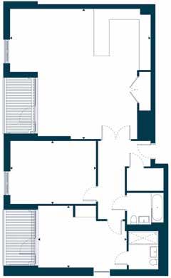 Apartments 24, 35, 46 Kitchen/Living/Dining 24 4 x 26 3 7.4 x 8.0 m Master Bedroom 11 8 x 16 8 3.6 x 5.1 m Bedroom 2 11 8 x 16 1 3.6 x 4.9 m TIA 1206.5 sqft 112.