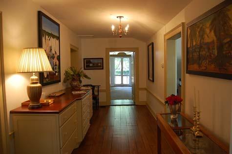 hallway is a cozy retreat at the center of the home.
