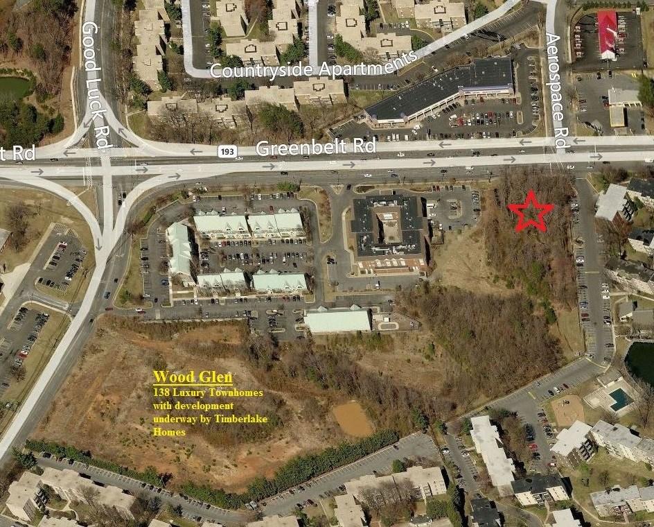 This commercial pad site is a part of the overall Wood Glen mixed use subdivision that will feature 138 luxury townhomes built by Timberlake Homes starting in the $300 s.