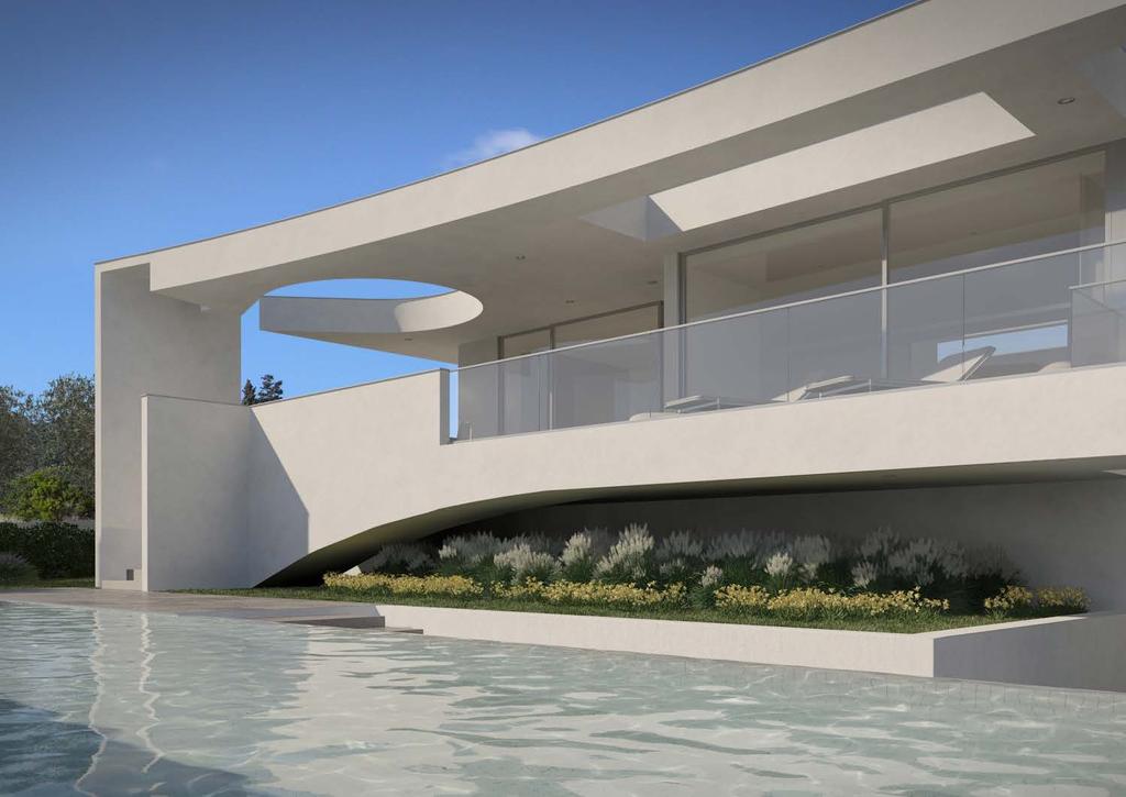 Architecture Based on straight and gentle curves clean lines, each room has direct access to south facing terraces/patio and enjoys magnificent panoramic