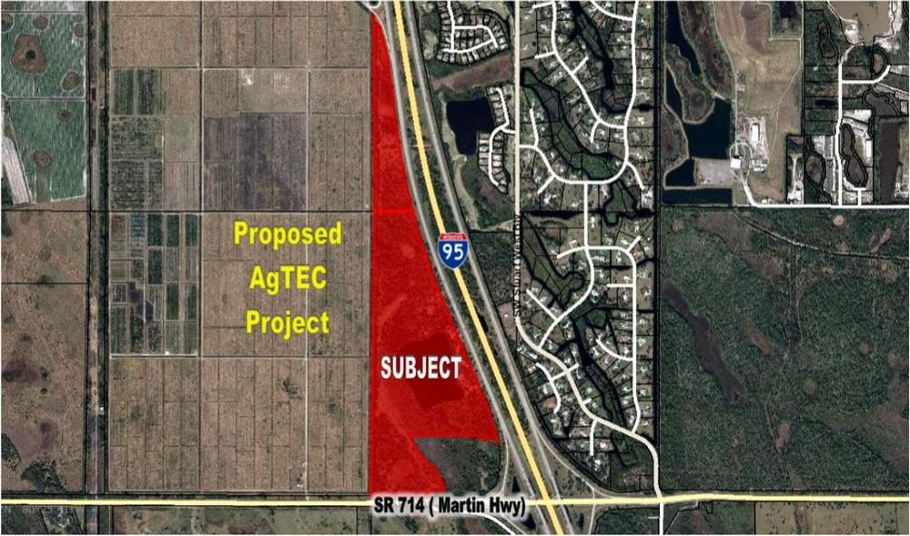For Sale SW Martin Highway Palm City, FL 34990 PROPERTY OVERVIEW 200+ acres of vacant agricultural land with over 1 mile of I-95 frontage and a 25+/- acre man-made lake.