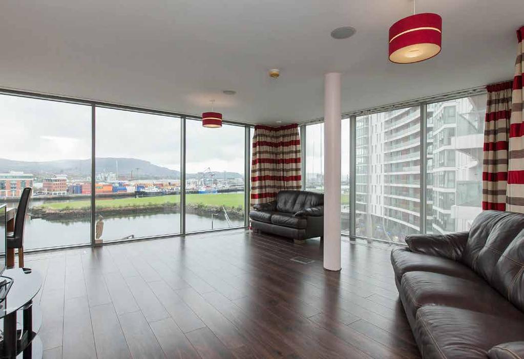 At approximately 1,100 sq ft, this apartment is one of the largest two bedroom apartments within The Arc, and enjoys bright, spacious accommodation comprising a large living room with dining area,