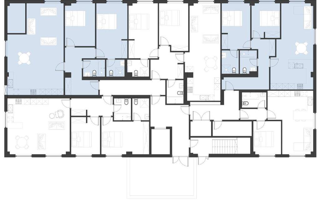 Ground Floor - Plans Apartments 1-5 4 2 3 1 Lift 5 Apartment 2-1040 Sq Ft (96.6 SqM) Living Room/Kitchen 30 1 x 18 6 (9.19m x 5.64m) Bedroom 1 18 1 9 10 (5.52m x 3.