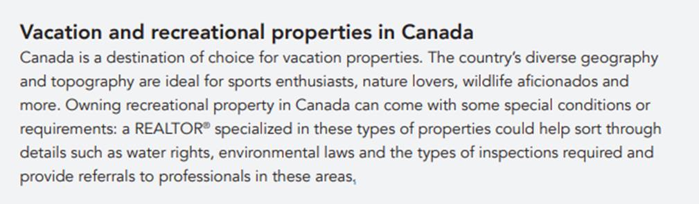 Owning Property in Canada Generally easy for non-resident to buy property Few restrictions Where and what are non-residents buying: British Columbia,