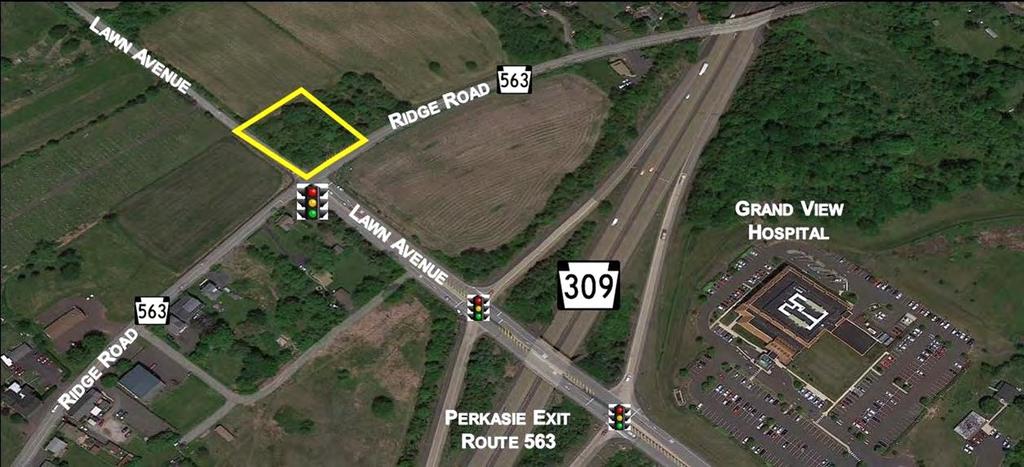 NEC Lawn Avenue & Ridge Road (Route 563) West Rockhill Township, Sellersville, PA For Sale: 5 ± Acre Development Site Zoned Village Center As exclusive agents, we are pleased to offer the following
