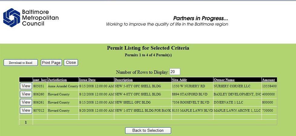 Online Building Permit Data System User s Guide When you have finished your selections, choose Run Report.