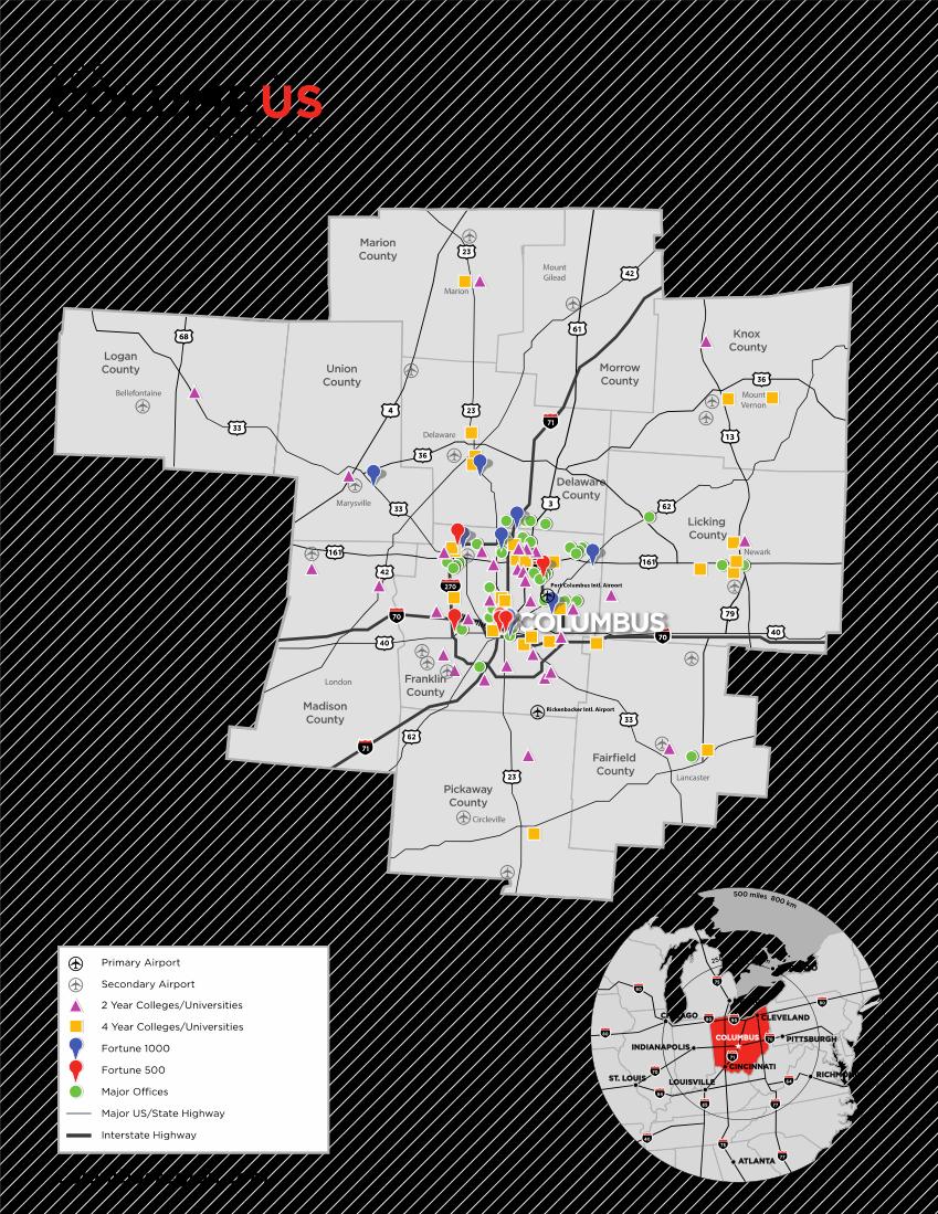 Columbus Overview Map: