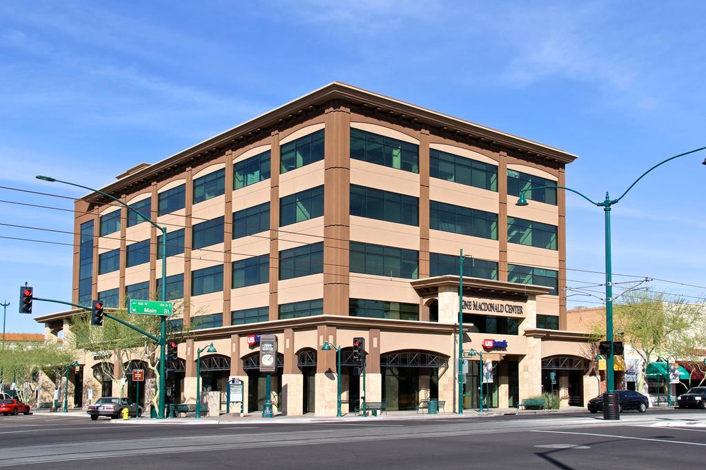 Historic Downtown Mesa Location For Lease ONE MACDONALD CENTER 1 North MacDonald Drive Mesa, AZ 85201 Suites Available from ±248 SF to ±6,788 SF The information contained