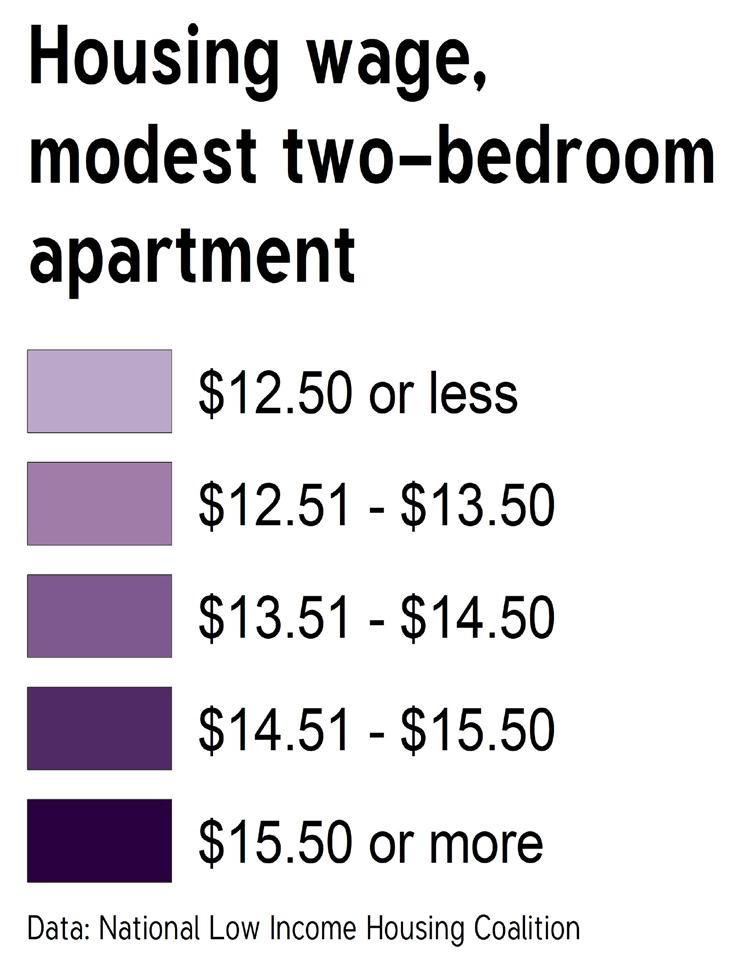 01 for a two-bedroom apartment, or $11.74 for a modest one-bedroom apartment. Many Iowan workers earn less, threatening their ability to pay for their daily needs.