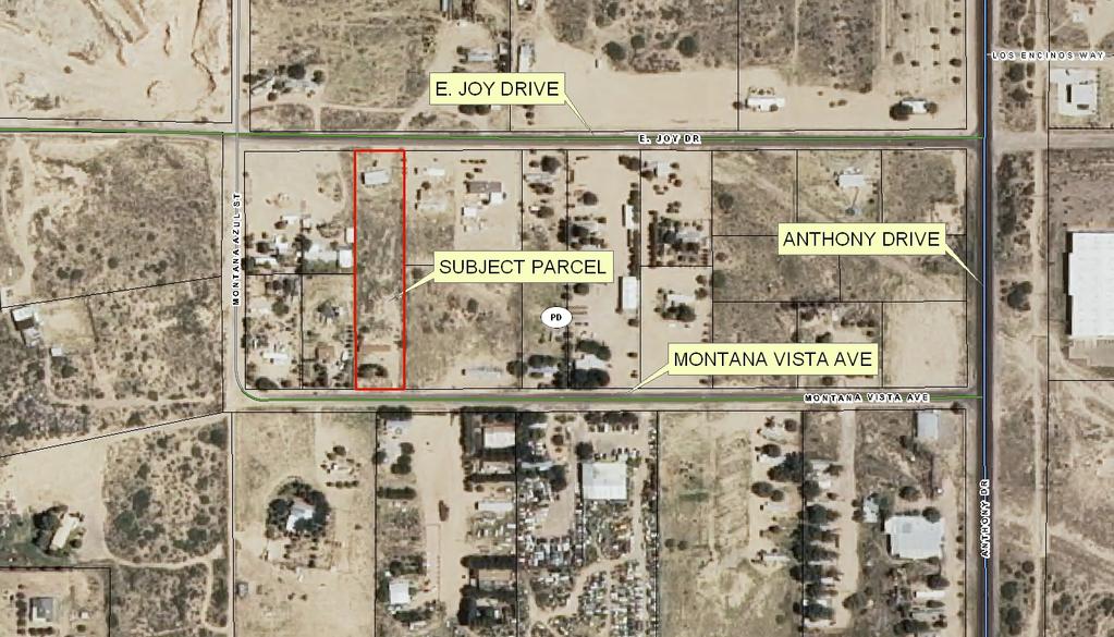 BACKGROUND: There are two existing homes on the property. One is addressed as 659 Montana Vista and the second as 1702 E. Joy Drive. The mobile home located on Joy Drive will be relocated if approved.