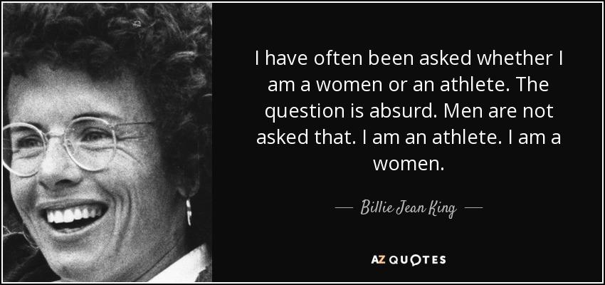 Billie Jean King (1943 ) American tennis player.
